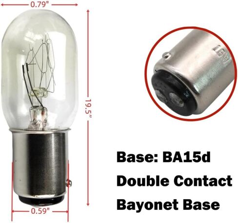 (2 Pack) Sewing Machine Light Bulb Push in Turn & Lock (15W/120V) fit for Kenmore Viking -Replaces 6797, 3815, 6810, 000009803, 200908106 in Kuwait