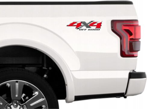 2 Pack 4x4 Truck Decal Stickers – Compatible with Ford F150 F250 F350, Chevy Silverado, GMC Sierra Pickup Bedside Vinyl Emblems, Auto Decoration Accessories, Truck Pickup Emblems - Red/Gray/Black in Saudi Arabia