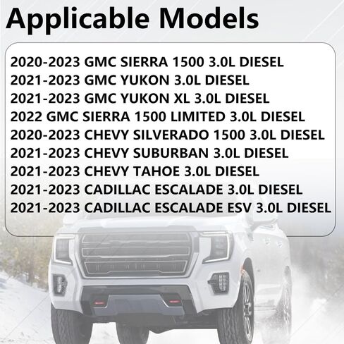 طقم فلتر TP1015 PF66 13508023 A3244C مناسب لـ 2020-2023 Chevy Silverado 1500/Suburban/Tahoe، GMC Sierra 1500/Yukon XL، Cadillac Escalade ESV in Kuwait