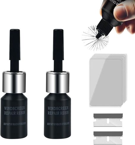 2 PCS Windshield Crack Repair Kit, 2026 Upgraded Nano Resin - 5 Min Quick DIY Repair for Bullseye/Star Cracks, Long-Lasting Glass Repair Liquid for Car Windshields, Mirrors & Laminated Glass in Saudi Arabia