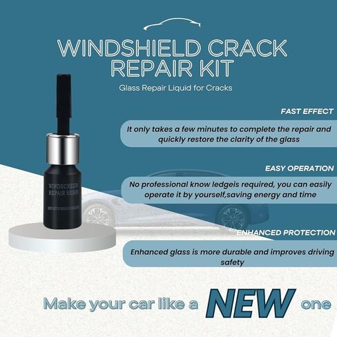 2 PCS Windshield Crack Repair Kit, 2026 Upgraded Nano Resin - 5 Min Quick DIY Repair for Bullseye/Star Cracks, Long-Lasting Glass Repair Liquid for Car Windshields, Mirrors & Laminated Glass in Saudi Arabia