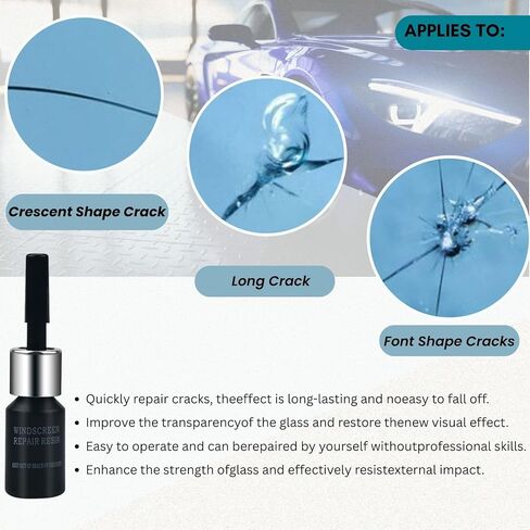 2 PCS Windshield Crack Repair Kit, 2026 Upgraded Nano Resin - 5 Min Quick DIY Repair for Bullseye/Star Cracks, Long-Lasting Glass Repair Liquid for Car Windshields, Mirrors & Laminated Glass in Saudi Arabia