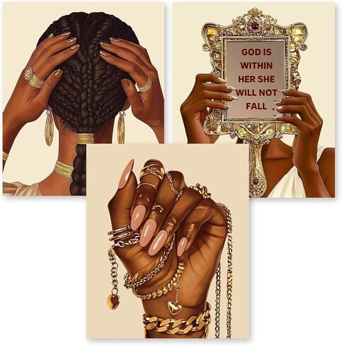 RLTXBUK 3 Pack Christian Black Women Diamond Art Kits, African American Gifts Gem Diamond Painting Art Kits for Adults Kids Beginners, Black Women Girl Gifts 9.8x11.8 Inch in Saudi Arabia