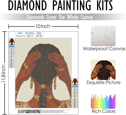 RLTXBUK 3 Pack Christian Black Women Diamond Art Kits, African American Gifts Gem Diamond Painting Art Kits for Adults Kids Beginners, Black Women Girl Gifts 9.8x11.8 Inch in Saudi Arabia