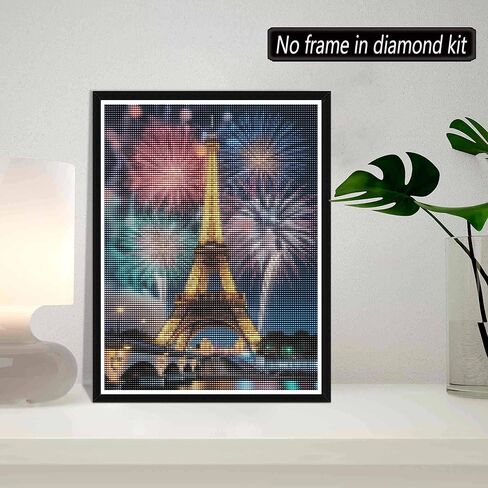 5D Diamond Art Kits for Adults - DIY Eiffel Tower Diamond Painting Kits, Full Round Drill - Crystal Embroidery Cross Stitch Craft for Wall Decor Christmas Gifts - 12x16 Inch C21 in Kuwait