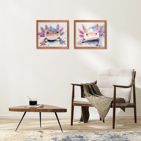 RLTXBUK 2 Pack Axolotl Diamond Art Kits, Watercolor Colorful Axolotl Gem Diamond Painting Art Kits for Adults Kids Beginners, Whimsical Nursery Decor, 9.8x11.8 Inch in Saudi Arabia