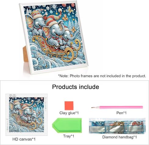 Diamond Painting Kits for Adults Elephant, 5D Special Shape Diamond Art Kits for Beginners, Crystal Rhinestones Painting for Home Wall Decoration, 12×12 Inch in Kuwait