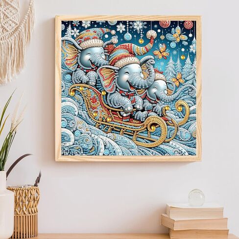 Diamond Painting Kits for Adults Elephant, 5D Special Shape Diamond Art Kits for Beginners, Crystal Rhinestones Painting for Home Wall Decoration, 12×12 Inch in Kuwait