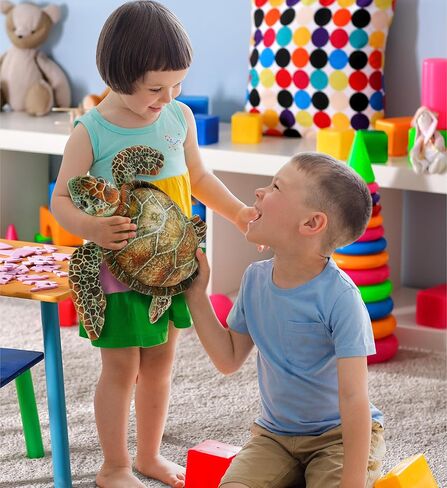 DolliBu Sea Turtle Stuffed Animal - Huggable Turtle Plush, Adorable Playtime Sea Turtle Plush Toy, Cute Sea Life Animal Cuddle Gifts, Super Soft Plush Doll Animal Toy for Kids and Adults - 14 Inches in Kuwait