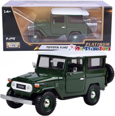 مجموعة موتور ماكس 1:24 دبليو/بي بلاتينيوم تويوتا FJ40 MJ حصرية، باللون الأخضر in Kuwait