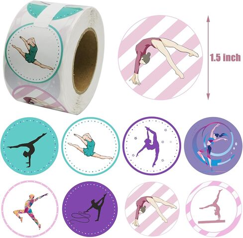 500 PCS Gymnastic Dance Themed Stickers,Gymnastic Dacing/Dance Movements Baby Shower First 21st Birthday Party Decorations Supplies Favors in Saudi Arabia
