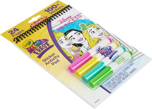 Crayola Disney Princess Sticker Activity Pad, 12 Princess Coloring Pages, 100+ Stickers, Travel Activity, Princess Toys, Toddler Gifts in Kuwait