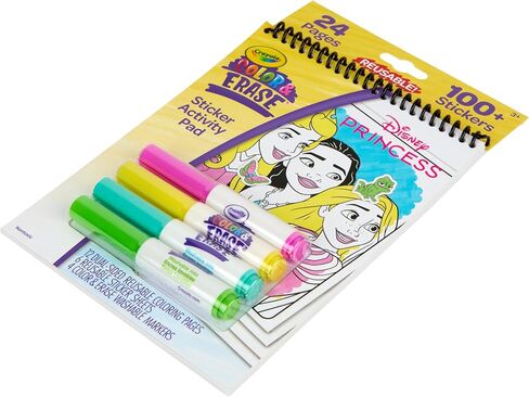 Crayola Disney Princess Sticker Activity Pad, 12 Princess Coloring Pages, 100+ Stickers, Travel Activity, Princess Toys, Toddler Gifts in Kuwait