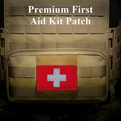 3 Pcs Reflective First Aid Patch, Medic Patch, Red Cross Medical Patches Reflective Morale Tactical Hook & Loop for IFAK Pouch, EMT, EMS, EDC Bag (3 x 2 inch) in Saudi Arabia