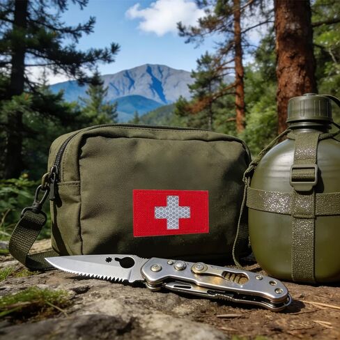 3 Pcs Reflective First Aid Patch, Medic Patch, Red Cross Medical Patches Reflective Morale Tactical Hook & Loop for IFAK Pouch, EMT, EMS, EDC Bag (3 x 2 inch) in Saudi Arabia