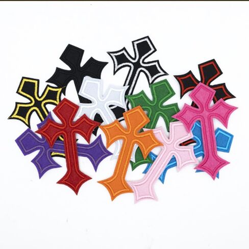 26 PCS Cross Iron on Patches, Chrome Heart Patches for Clothing Jeans Hats Backpacks, Iron on Patches for Clothes DIY Dec in Saudi Arabia