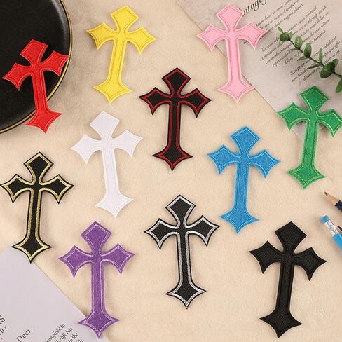 26 PCS Cross Iron on Patches, Chrome Heart Patches for Clothing Jeans Hats Backpacks, Iron on Patches for Clothes DIY Dec in Saudi Arabia