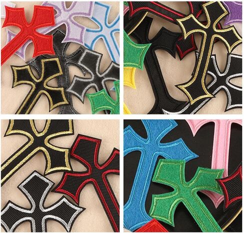 26 PCS Cross Iron on Patches, Chrome Heart Patches for Clothing Jeans Hats Backpacks, Iron on Patches for Clothes DIY Dec in Saudi Arabia