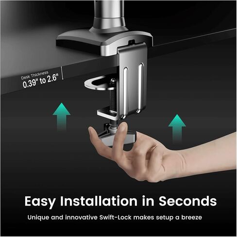 Monitor arm mounting Bracket Single, Flexible Adjustment 180° Rotation 360° Rotating Support Monitor(Black) in Saudi Arabia