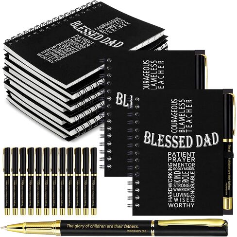 15 Sets Man of God Christian Gifts Man of God Notebook and Pen Set Bulk Christian Spiral Notebook Bible Verse Retractable Bamboo Pens for Men Dad Pastors Father's Day Church Gift(Brown) in Saudi Arabia