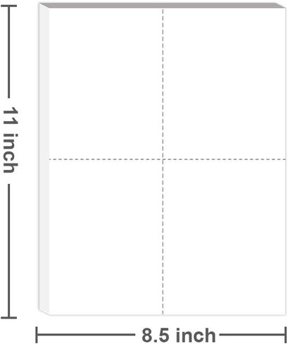 Blank Postcard Paper - 65lb White Printable Postcards, Letter Size, 8.5 x 11 inch, 100 Sheets / 400 Postcards- Perforated 4 per Sheet - for Inkjet/Laser Printers, 4-1/4" x 5-1/2" Each Card After Perf in Saudi Arabia