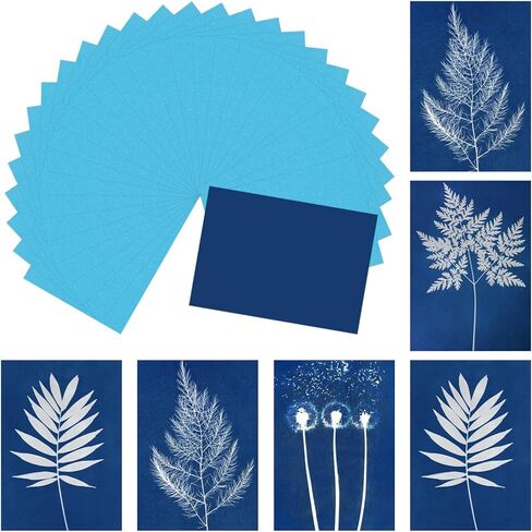 MECCANIXITY Cyanotype Paper, 12 Sheet Sun Print Paper Kit High Sensitive Blue Crafts for Adults DIY Project Art, 5.8x4.1 Inch (A6) in Kuwait