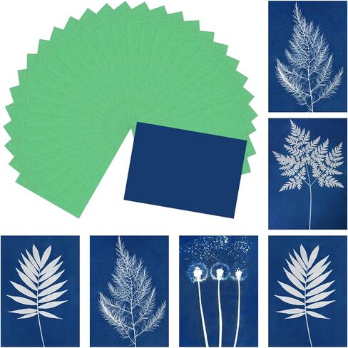 MECCANIXITY Cyanotype Paper, 12 Sheet Sun Print Paper Kit High Sensitive Blue Crafts for Adults DIY Project Art, 5.8x4.1 Inch (A6) in Kuwait