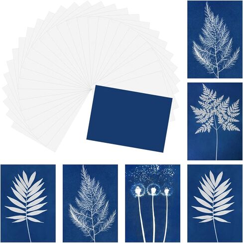 MECCANIXITY Cyanotype Paper, 12 Sheet Sun Print Paper Kit High Sensitive Blue Crafts for Adults DIY Project Art, 5.8x4.1 Inch (A6) in Kuwait