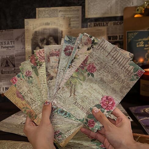 Vintage Background Papers - Traditional Music Score Decorative Paper for Scrapbooking, Journaling, Gift Wrap & Decorations, Retro Design Letter Papers (30 Sheets) in Kuwait