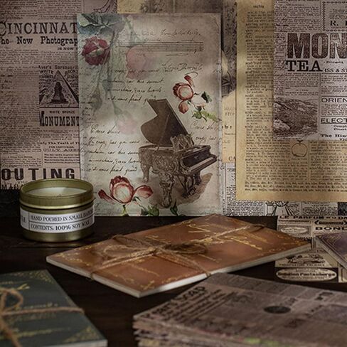Vintage Background Papers - Traditional Music Score Decorative Paper for Scrapbooking, Journaling, Gift Wrap & Decorations, Retro Design Letter Papers (30 Sheets) in Kuwait