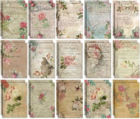 Vintage Background Papers - Traditional Music Score Decorative Paper for Scrapbooking, Journaling, Gift Wrap & Decorations, Retro Design Letter Papers (30 Sheets) in Kuwait