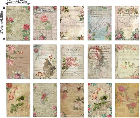 Vintage Background Papers - Traditional Music Score Decorative Paper for Scrapbooking, Journaling, Gift Wrap & Decorations, Retro Design Letter Papers (30 Sheets) in Kuwait