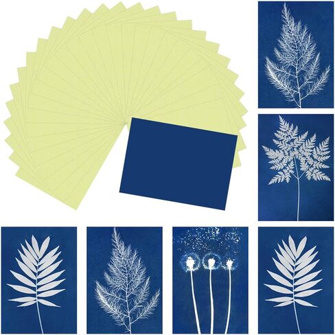 MECCANIXITY Cyanotype Paper, 12 Sheet Sun Print Paper Kit High Sensitive Blue Crafts for Adults DIY Project Art, 5.8x4.1 Inch (A6) in Kuwait