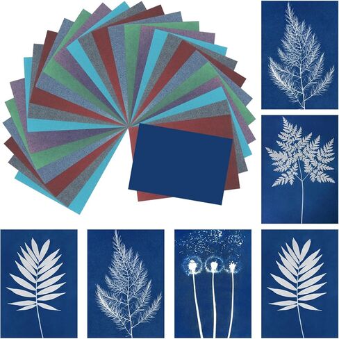 MECCANIXITY Cyanotype Paper, 12 Sheet Sun Print Paper Kit High Sensitive Blue Crafts for Adults DIY Project Art, 5.8x4.1 Inch (A6) in Kuwait