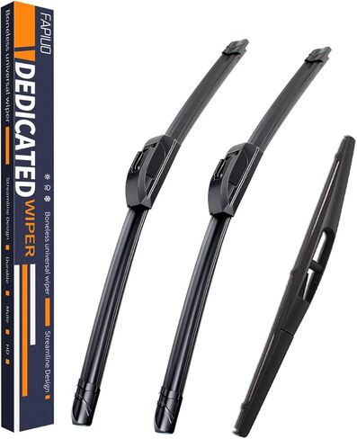 Replacement for Jeep Wrangler 2018-2024 Silent Wipers -FAPIUO Front and Rear Windshield Wipers 16"+16"+12" Full Blade Set (3 Pack) U/J HOOK in Saudi Arabia