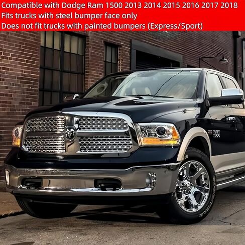 POETRYXIAO Front Driver Passenger Tow Hooks Bezel Bracket for 2013-2018 Dodge Ram 1500,Left & Right Tow Hook Bezel Set for Dodge Ram Accessories (Black) in Saudi Arabia