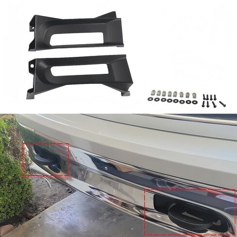 POETRYXIAO Front Driver Passenger Tow Hooks Bezel Bracket for 2013-2018 Dodge Ram 1500,Left & Right Tow Hook Bezel Set for Dodge Ram Accessories (Black) in Saudi Arabia