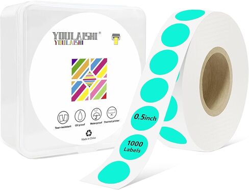 1/2 Inch Circle Dot Stickers 1000 PCS White Color Coding Thermal Labels Dots Writable Printable Small Round Stickers for Office, Classroom, Inventory, Garage, Organizing Storage in Saudi Arabia