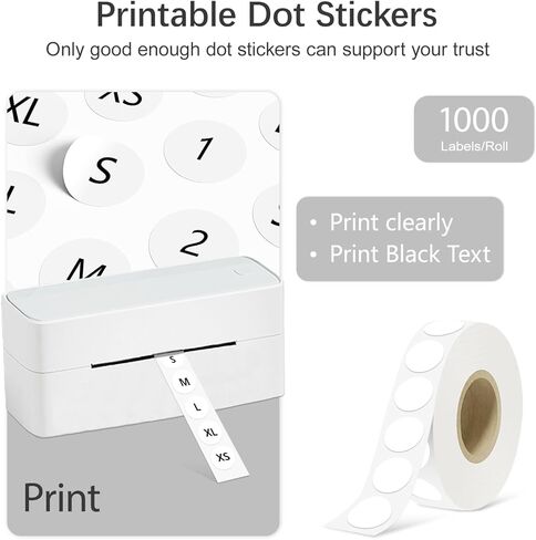 1/2 Inch Circle Dot Stickers 1000 PCS White Color Coding Thermal Labels Dots Writable Printable Small Round Stickers for Office, Classroom, Inventory, Garage, Organizing Storage in Saudi Arabia