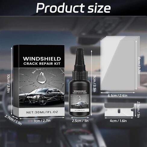 Windshield Crack Repair Kit, 2026 Upgraded Windshield Repair Kit, Quick Fix Automotive Tool for Windshields, Windows, Mirrors,All Crack Types Windshield Repair Kit(1PC) in Kuwait