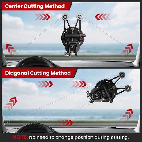 Auto Windshield Removal Tool Kit with Dual Cutting Locking Function, Effective Auto Glass Removal Tools Include Toolbox, Glass Cutter & T-Shaped Threading Tool for Cars, Trucks & SUVs, No Cutting Wire in Saudi Arabia