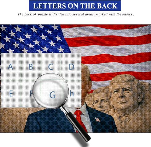 Donald Trump Mount Rushmore Patriotic Jigsaw Puzzle 1000 Piece – American Flag Collector Gift for Him, Dad, Republicans & History Fans, 27.5 x 19.7 in in Kuwait