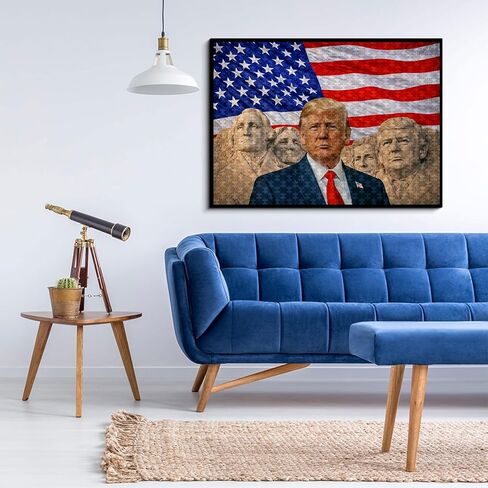 Donald Trump Mount Rushmore Patriotic Jigsaw Puzzle 1000 Piece – American Flag Collector Gift for Him, Dad, Republicans & History Fans, 27.5 x 19.7 in in Kuwait