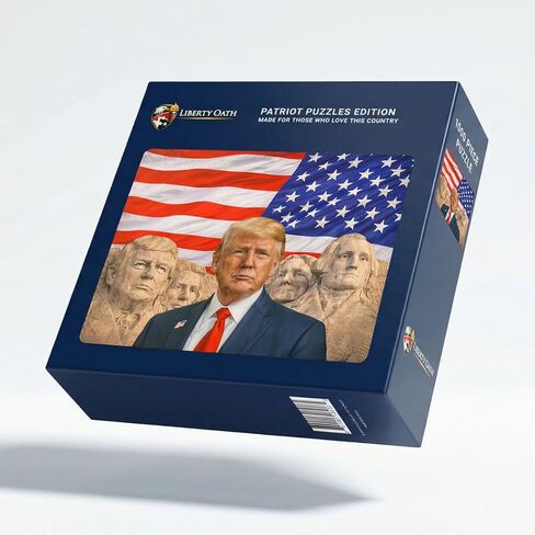 Donald Trump Mount Rushmore Patriotic Jigsaw Puzzle 1000 Piece – American Flag Collector Gift for Him, Dad, Republicans & History Fans, 27.5 x 19.7 in in Kuwait