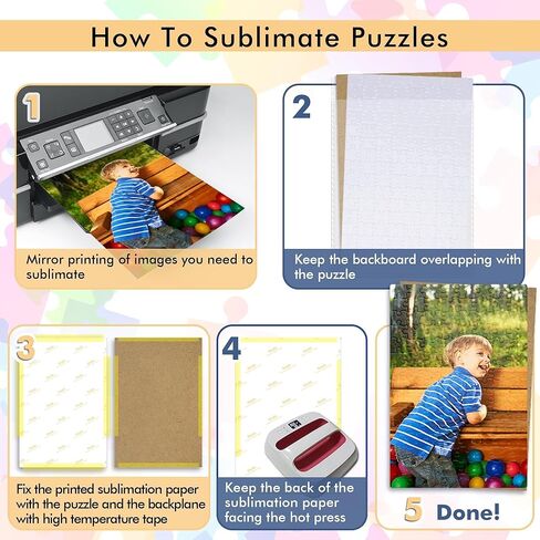 Koala Sublimation Blank Puzzle 120 Pieces of Each Set, 10 Sets Heat Transfer Printing White Puzzle for Customize Unique Puzzle Gift in Kuwait