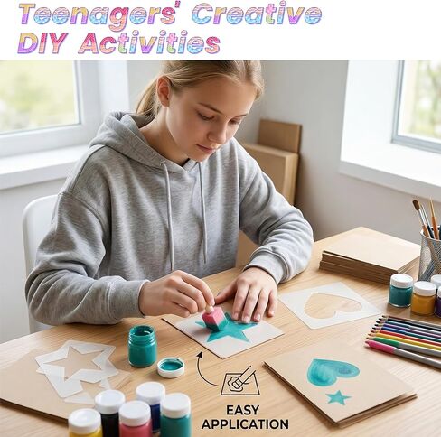 14Pcs Large Star Stencil Heart Stencil Set, Reusable Plastic Templates in Different Sizes, 5 Point Stencils for Painting, Spray, Fabric, Wall, Paper, Crafts, DIY Home Decoration in Saudi Arabia