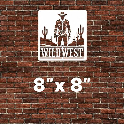Western Cowboy Stencil – Reusable Cowboys Theme Template for Painting, Walls, Wood, Fabric, and DIY Art Projects (9 Pcs Set) in Saudi Arabia