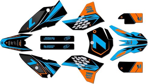 Graphics Kit for KTM 65SX SX65 (2009-2015) BASH Series Orange 16 Mil - On/Off The Road - Dirt Pit Bike Motorcycle Sticker, Dirtbike Racing Decal Motocross Accessories no-Plastics in Kuwait