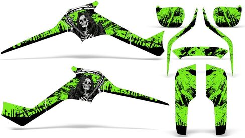 ATV Graphics kit Sticker Decal Compatible with Suzuki LT-250R QuadRacer - Reaper V2 Green in Saudi Arabia