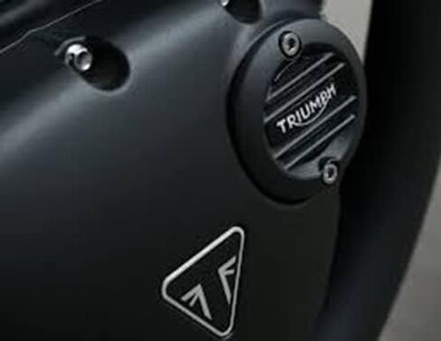 Brushed Ribbed Alternator Cover Badge Emblem Compatible for Triumph Bonneville T120 Bobber Speedmaster Thruxton 1200 R Street Twin Cup Scrambler Speed Twin Scrambler 1200 XC XE ACG A9610261 Black in Saudi Arabia